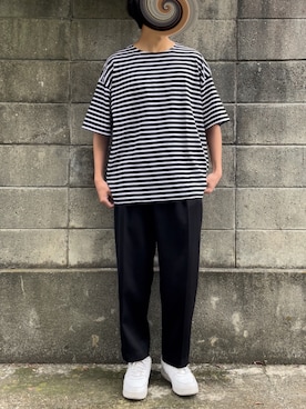 「WYM LIDNM（ウィム バイ リドム）のアイテム（スラックス）」を使った、mos【モス】さん（メンズ・170cm）の夏コーディネート