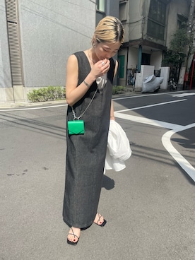 「アイテム（ジャンパースカート）」を使った、ayumioishiさん（レディース・150cm）の春コーディネート