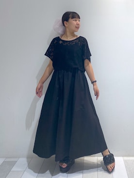 「シュシュ」｜「アイテム（ワンピース/ドレス）」を使った、ななかさん（レディース・161cm）の夏コーディネート