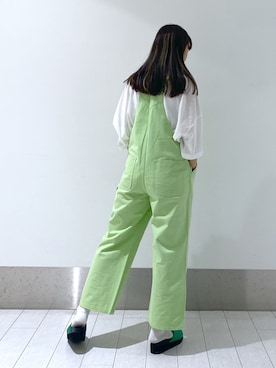 「w closet（ダブルクローゼット）のアイテム（オールインワン・サロペット）」を使った、ななかさん（レディース・161cm）の春コーディネート