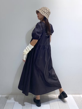 「w closet（ダブルクローゼット）のアイテム（帽子）」を使った、ななかさん（レディース・161cm）の秋コーディネート