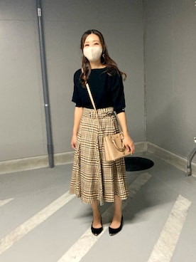 「Simplicite（サンプリシテ）のアイテム（スカート）」を使った、aiさん（レディース・161cm）の秋コーディネート