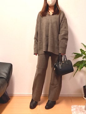 「ニットセットアップ」｜「アイテム（その他）」を使った、aiさん（レディース・161cm）の冬コーディネート