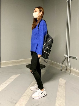 「MARC JACOBS（マークジェイコブス）のアイテム（バックパック/リュック）」を使った、aiさん（レディース・161cm）の冬コーディネート