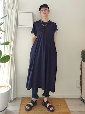 「MHL.（エムエイチエル）のアイテム」を使った、kimamaniさん（メンズ・175cm）の夏コーディネート