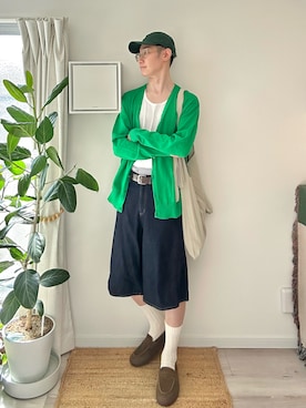 「MAISON SPECIAL（メゾンスペシャル）の《UNISEX》【EX】Pleats Knit Shoulder Tote Bag/プリーツニットショルダートートバッグ【MAISON SPECIAL/メゾンスペシャル】（ショルダーバッグ）」を使った、kimamaniさん（メンズ・175cm）の夏コーディネート