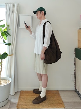「STANCLAN（スタンクラン）のアイテム」を使った、kimamaniさん（メンズ・175cm）の夏コーディネート