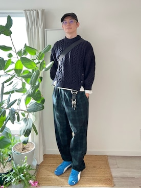 「アイテム（ボストンバッグ）」を使った、kimamaniさん（メンズ・175cm）の秋コーディネート