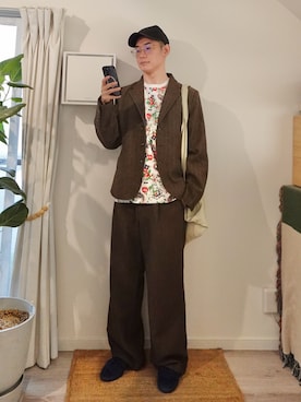 「soerte（ソエルテ）のアイテム（パンツ）」を使った、kimamaniさん（メンズ・175cm）の秋コーディネート
