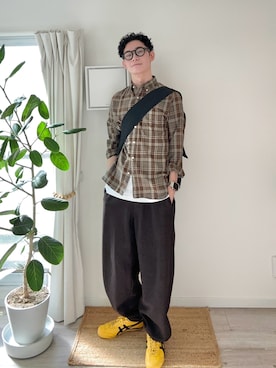 「Onitsuka Tiger（オニツカタイガー）のアイテム（イエロー系）」を使った、kimamaniさん（メンズ・175cm）の秋コーディネート