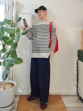 「MHL.（エムエイチエル）のアイテム」を使った、kimamaniさん（メンズ・175cm）の春コーディネート