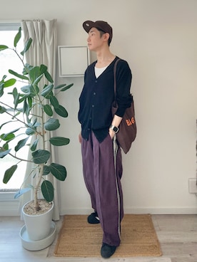 「アイテム（カーディガン/ボレロ）」を使った、kimamaniさん（メンズ・175cm）の秋コーディネート