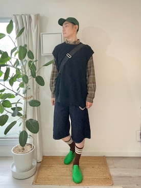 「アイテム（スリッポン）」を使った、kimamaniさん（メンズ・175cm）の秋コーディネート