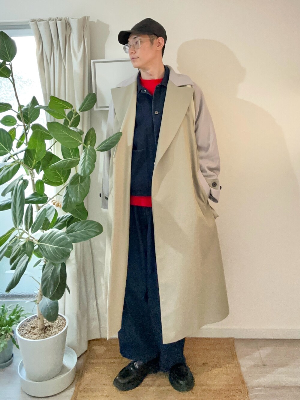 ユニセックスアイテム》マルチファブリック異素材コンビシャンブレー