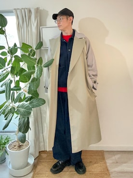 「アイテム（トレンチコート）」を使った、kimamaniさん（メンズ・175cm）の冬コーディネート