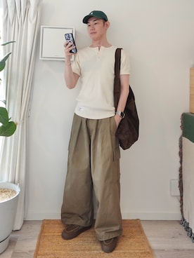 「Schott（ショット）のアイテム」を使った、kimamaniさん（メンズ・175cm）の夏コーディネート
