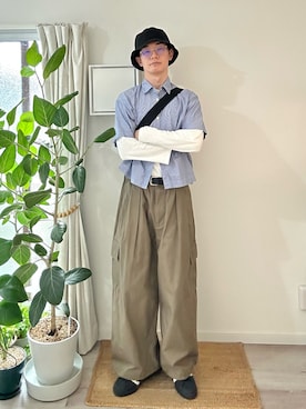 「アイテム（カーゴパンツ）」を使った、kimamaniさん（メンズ・175cm）の秋コーディネート