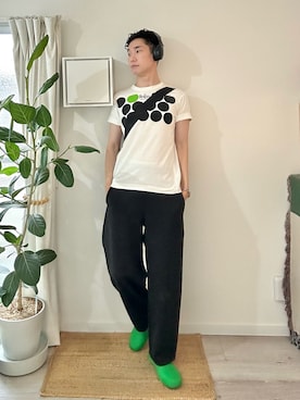 「アイテム（PC・スマホグッズ/家電、ブラック系）」を使った、kimamaniさん（メンズ・175cm）の夏コーディネート