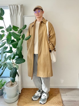 「アイテム（トレンチコート）」を使った、kimamaniさん（メンズ・175cm）の冬コーディネート