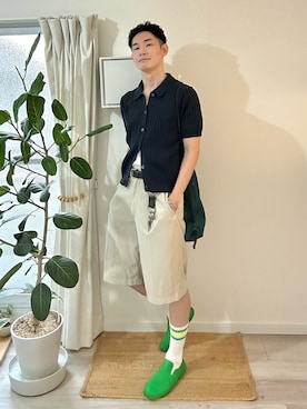 「アイテム（スリッポン）」を使った、kimamaniさん（メンズ・175cm）の秋コーディネート