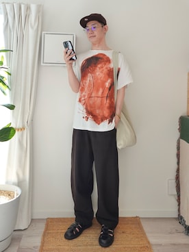「UNIQLO（ユニクロ）のアイテム（スウェットパンツ）」を使った、kimamaniさん（メンズ・175cm）の夏コーディネート