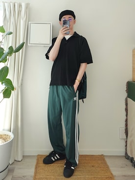 HOMME PLISSE ISSEY MIYAKEのポロシャツを使った人気ファッション