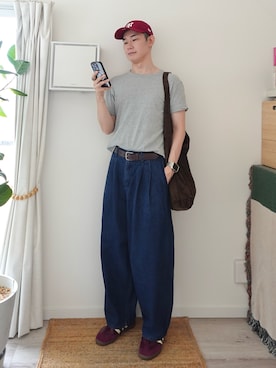 「アイテム（キャップ）」を使った、kimamaniさん（メンズ・175cm）の秋コーディネート