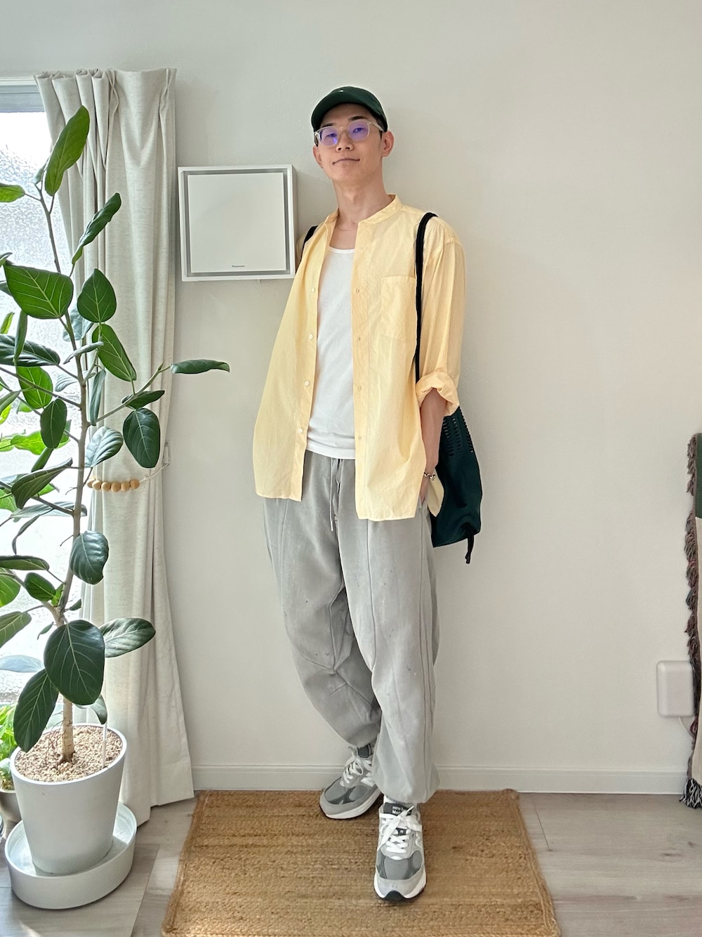 グレー サルエルパンツ スウェット素材 001863-05.jpg