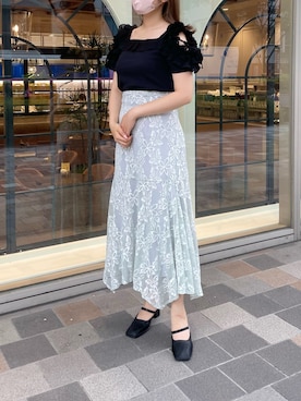 「one after another NICE CLAUP（ワンアフターアナザーナイスクラップ）のストラップ付ミュール（その他シューズ）」を使った、れいなさん（レディース・160cm）の夏コーディネート