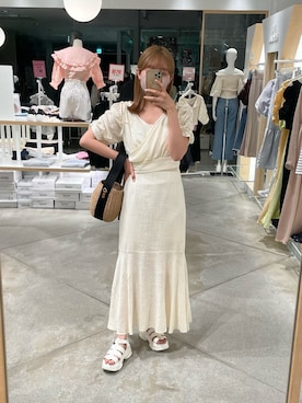 「one after another NICE CLAUP（ワンアフターアナザーナイスクラップ）のアイテム（ワンピース/ドレス）」を使った、れいなさん（レディース・160cm）の春コーディネート