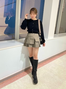 「ミニスカート」｜れいなさん（レディース・160cm）の秋コーディネート