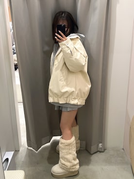 「one after another NICE CLAUP（ワンアフターアナザーナイスクラップ）のアイテム（ブルゾン）」を使った、いけだまいかさん（レディース・153cm）の冬コーディネート