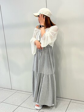 「one after another NICE CLAUP（ワンアフターアナザーナイスクラップ）のアイテム（キャップ）」を使った、いけだまいかさん（レディース・153cm）の夏コーディネート