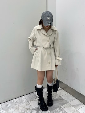 「one after another NICE CLAUP（ワンアフターアナザーナイスクラップ）のアイテム（トレンチコート）」を使った、いけだまいかさん（レディース・153cm）の春コーディネート