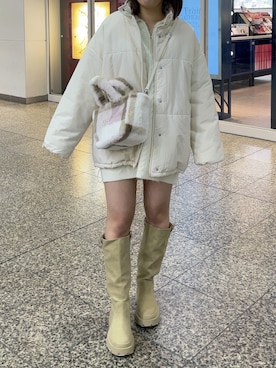 「冬服コーデ」｜「アイテム（ワンピース）」を使った、いけだまいかさん（レディース・153cm）の冬コーディネート