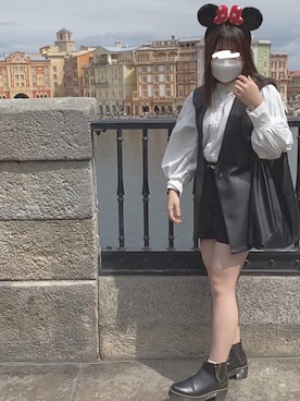 「ZARA（ザラ）のアイテム（スカート、ブラック系）」を使った、reina03062345さん（レディース・153cm）の夏コーディネート