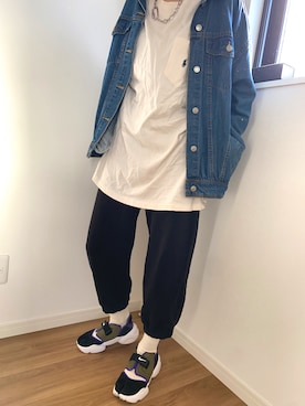 「仕事着」｜「アイテム（デニムジャケット）」を使った、k1eさん（レディース・160cm）の冬コーディネート