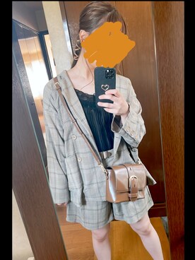 「Crisp（クリスプ）のアイテム（セットアップ）」を使った、pipiさん（レディース・157cm）の春コーディネート