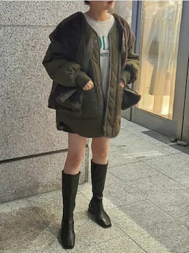 尾上綾乃さん（レディース・156cm）の冬コーディネート