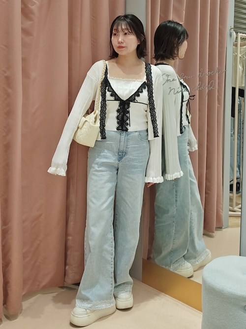 mochiThe Barnnet Plery Lace ニットキャミソール White Set by Melissa Phair - Pickle