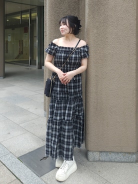 「アイテム（バレッタ/ヘアクリップ）」を使った、ayano.さん（レディース・156cm）の夏コーディネート