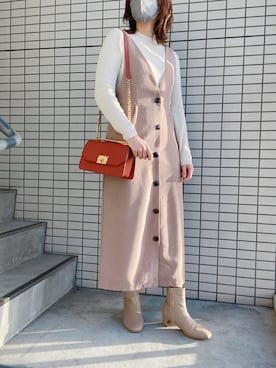 「NANO universe（ナノユニバース）のアイテム（ブーツ）」を使った、tapaさん（レディース・161cm）の冬コーディネート