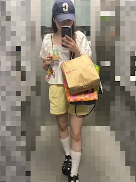 「crocs（クロックス）のアイテム」を使った、はちこさん（レディース・157cm）の夏コーディネート