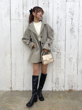 「OLIVE des OLIVE（オリーブデオリーブ）のアイテム（ステンカラーコート）」を使った、karenさん（レディース・166cm）の秋コーディネート