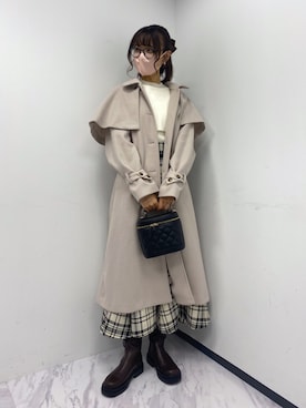 「OLIVE des OLIVE（オリーブデオリーブ）のアイテム（その他アウター）」を使った、karenさん（レディース・166cm）の秋コーディネート