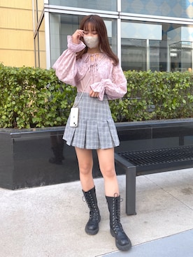 「ミニスカート」｜「アイテム（アンサンブル）」を使った、karenさん（レディース・166cm）の春コーディネート