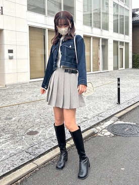 「ほめられ本命コーデ」｜「アイテム（デニムジャケット）」を使った、karenさん（レディース・166cm）の冬コーディネート