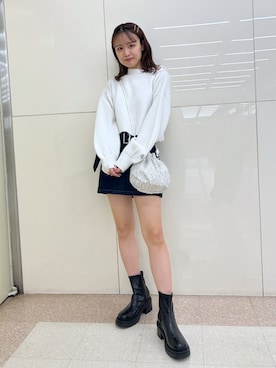 「OLIVE des OLIVE（オリーブデオリーブ）のマストなマシュマロニット（ニット/セーター）」を使った、karenさん（レディース・166cm）の秋コーディネート
