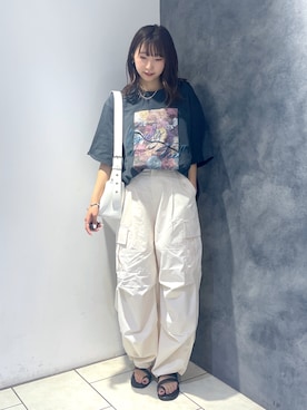「花柄プリント」｜Risakoさん（レディース・164cm）の夏コーディネート