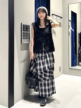 「アイテム（ベスト）」を使った、Risakoさん（レディース・164cm）の夏コーディネート